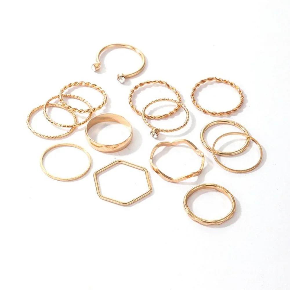 14 Piece Simple Ring Set - Picture 2 of 2